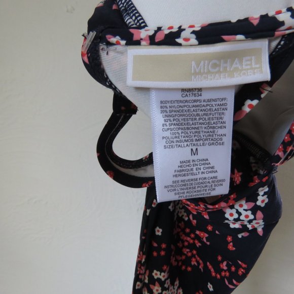 Michael Kors Floral Print Cap Sleeve Underwire Bikini Top - Picture 6 of 6